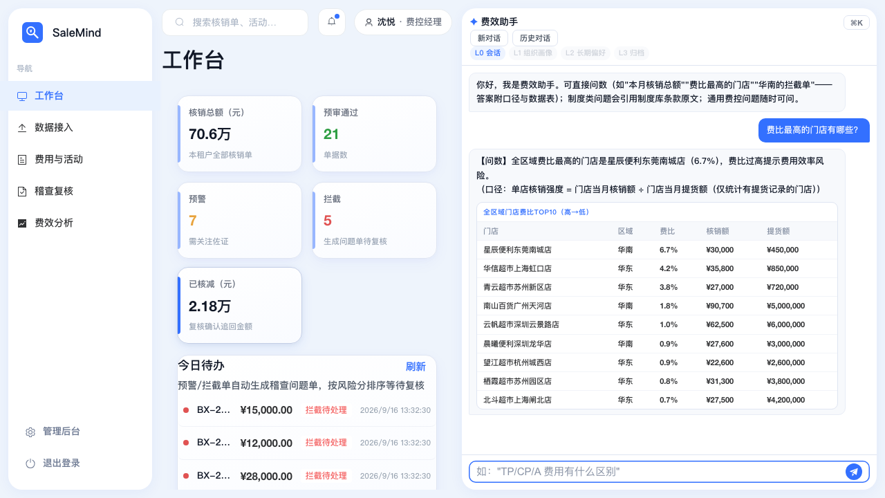 灵川 SaleMind 对话式费效分析